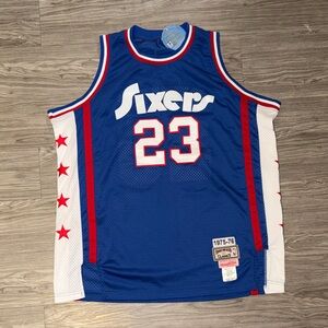 NWT Joe Bryant 1975 Philadelphia Sixers 76ers Mitchell Ness Jersey Men’s Sz 54